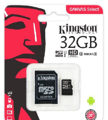 Memoria micro SD 32gb 
100mb/s Kingston